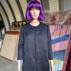 Tahari  Black Brocade Coat